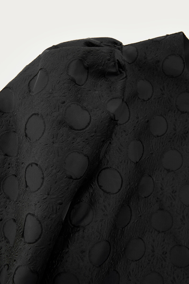 Black jacquard top with long balloon sleeves | My Jewellery