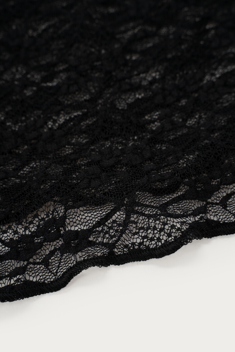 Black lace top with ruffles | My Jewellery