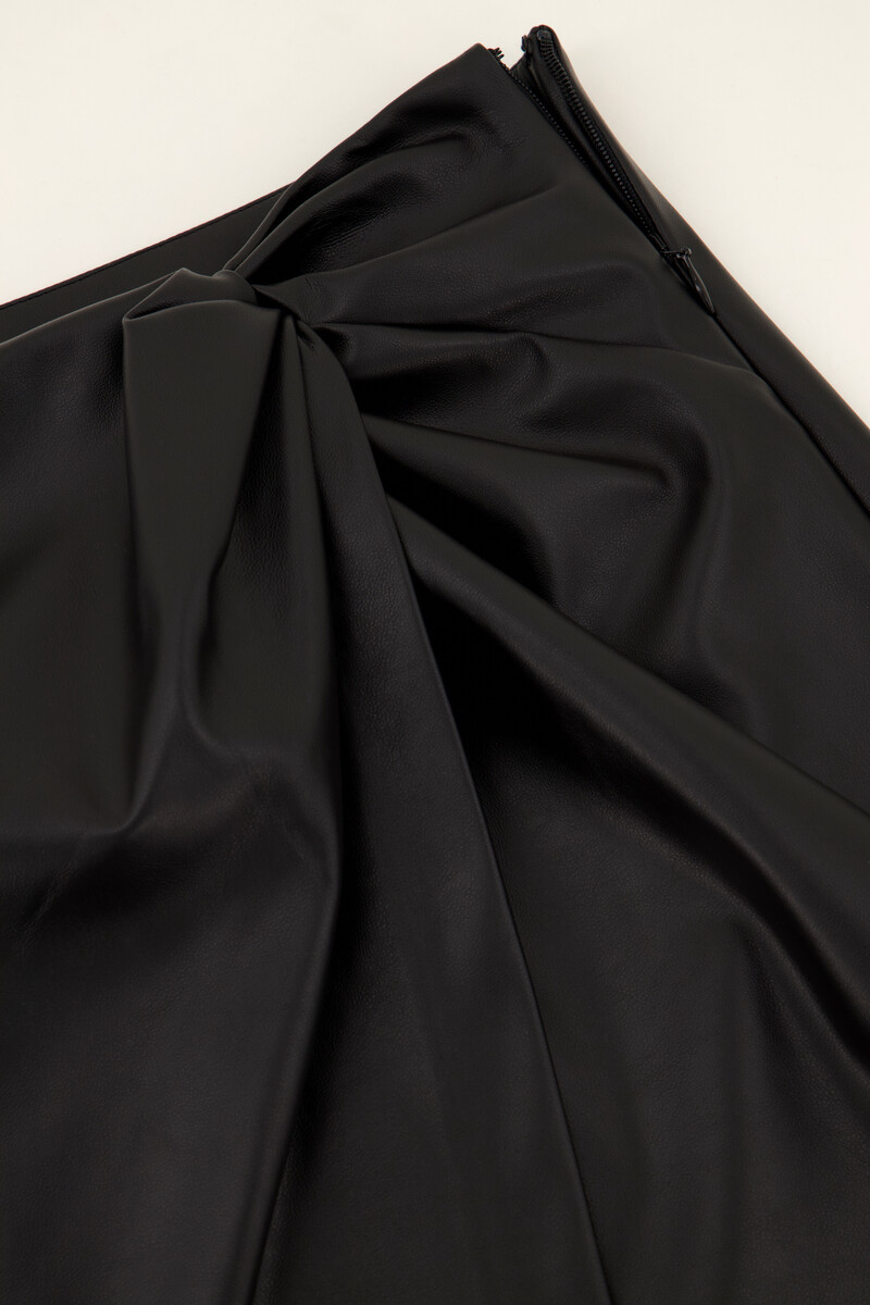 Black leather look midi skirt | My Jewellery