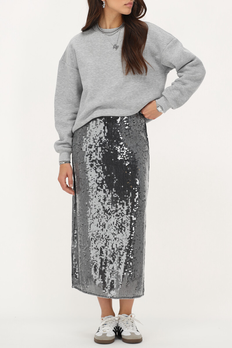 Zwarte midi rok met pailletten My Jewellery