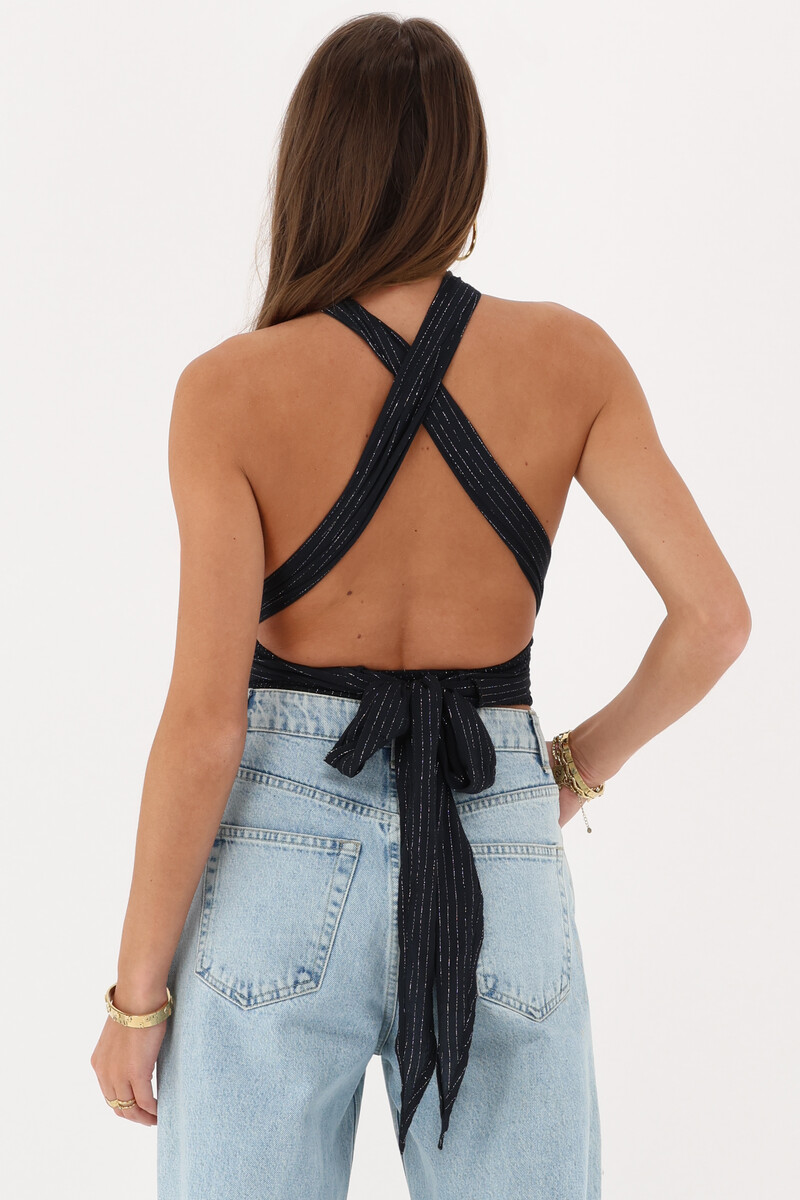 Black multiway top with lurex | My Jewellery