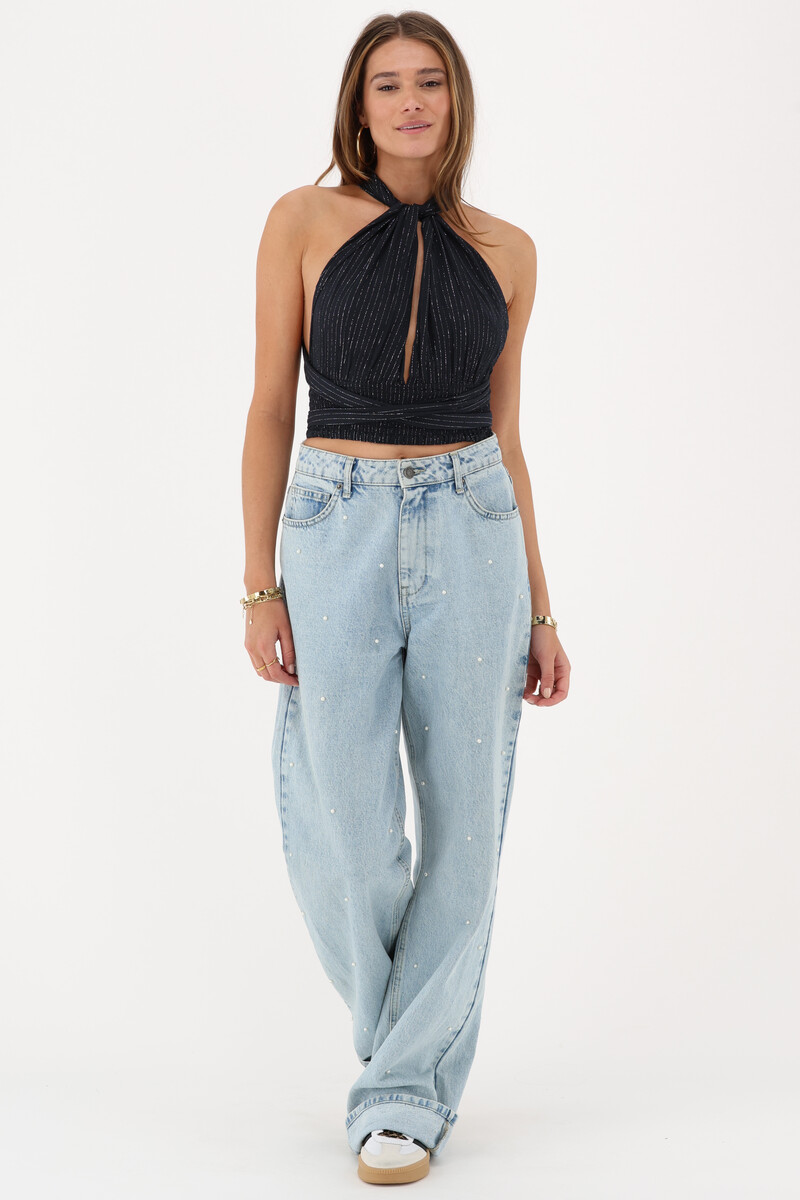 Black multiway top with lurex | My Jewellery