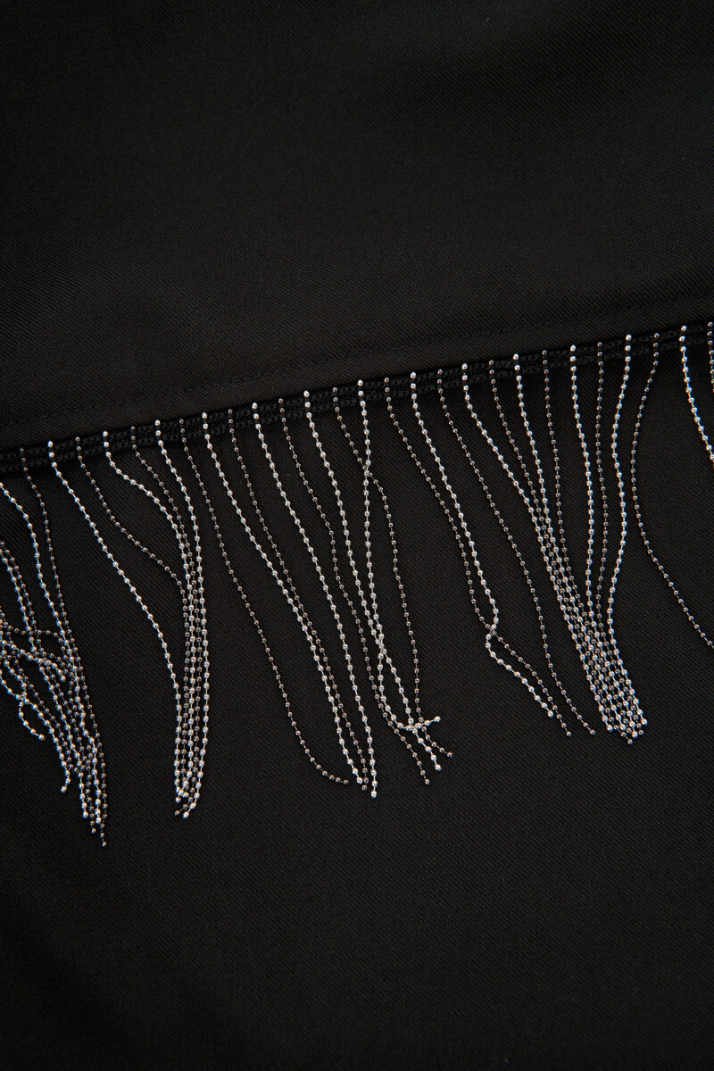 Black oversized blouse with ball chain | My Jewellery