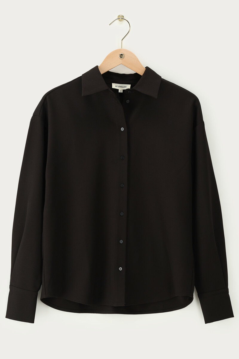 Black oversized blouse with ball chain | My Jewellery