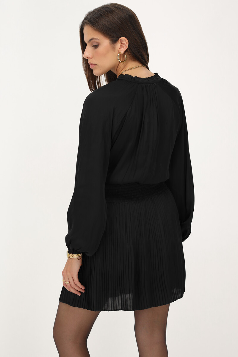 Black pleated dress satin look | My Jewellery