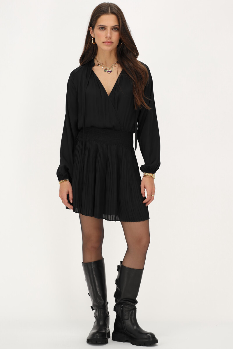 Black pleated dress satin look | My Jewellery