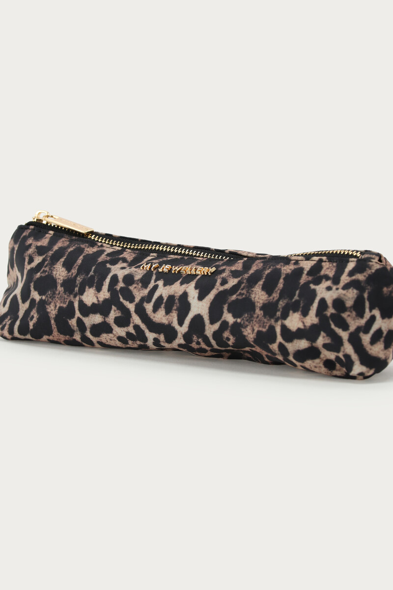 Black pencil case with leopard print | My Jewellery