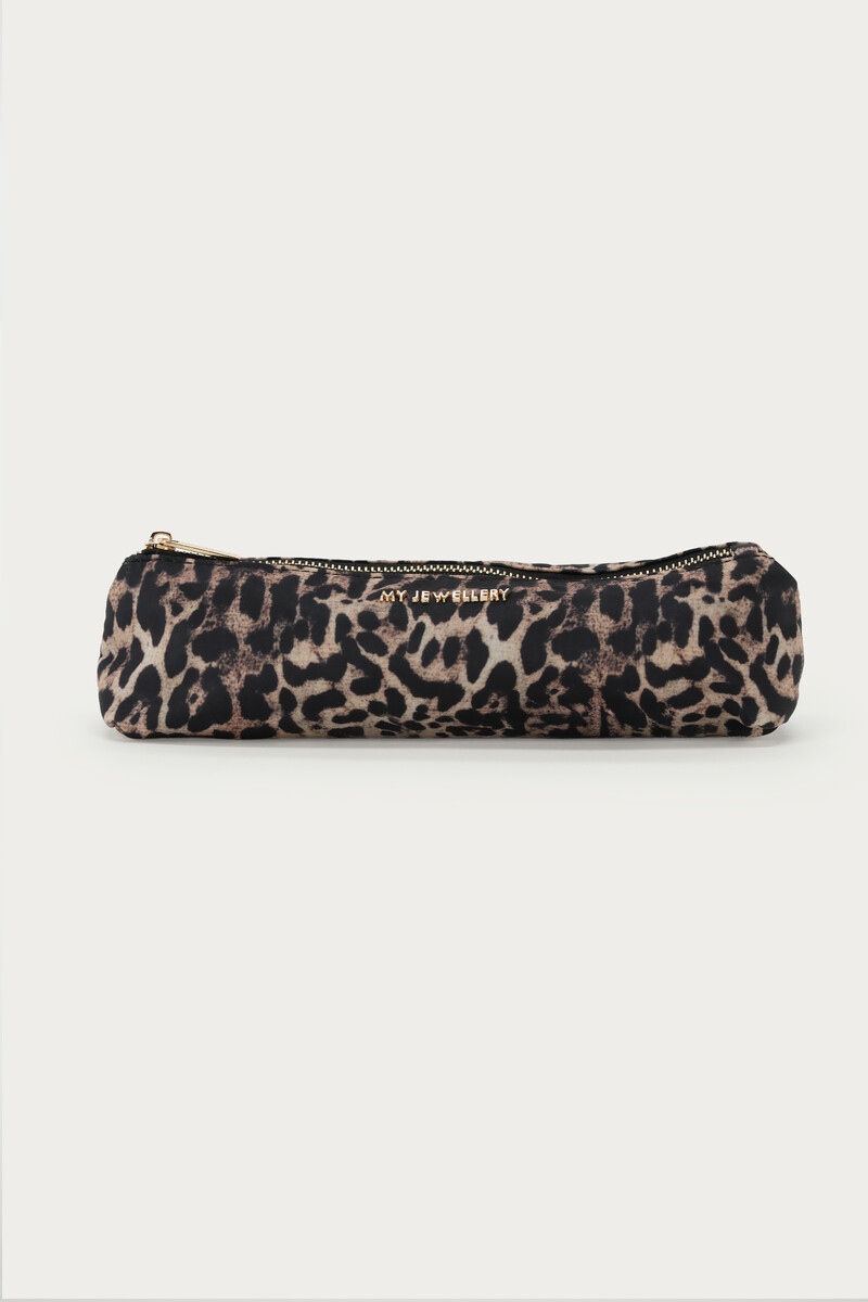 Black pencil case with leopard print | My Jewellery