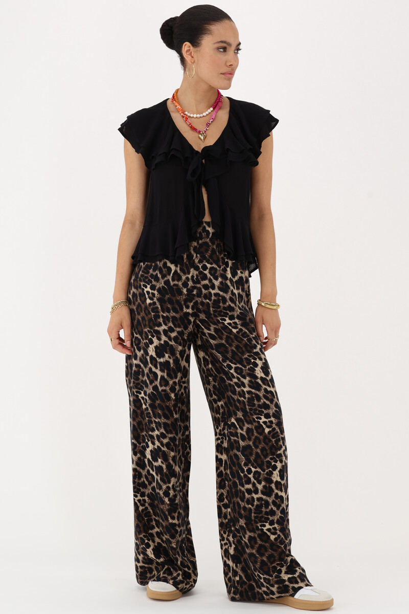 Black ruffle top with bow | My Jewellery