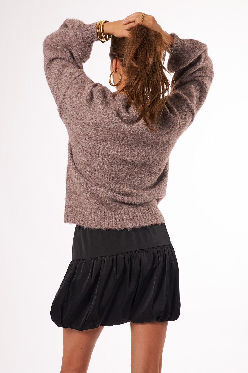 Black short balloon skirt in satin look | My Jewellery