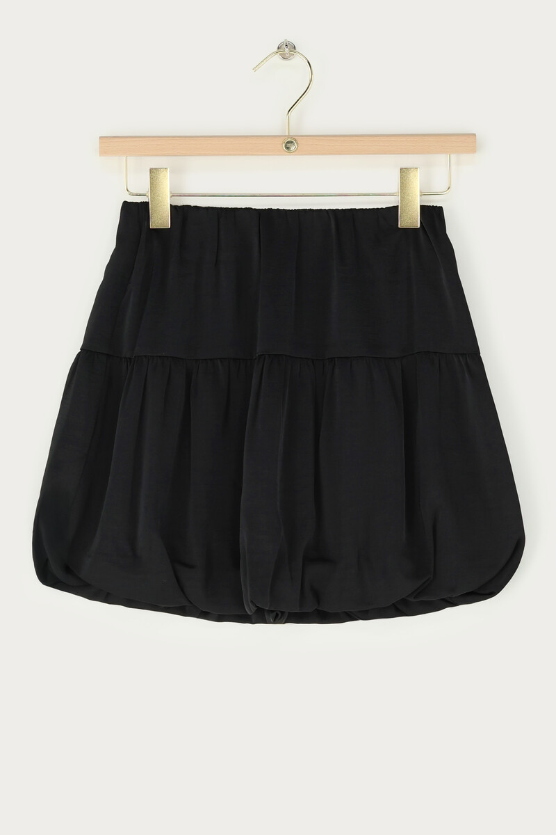 Black short balloon skirt in satin look | My Jewellery
