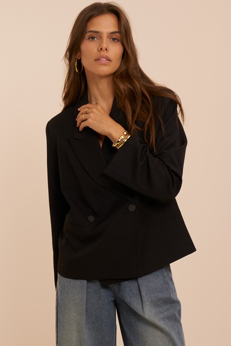Black short blazer with buttons | My Jewellery