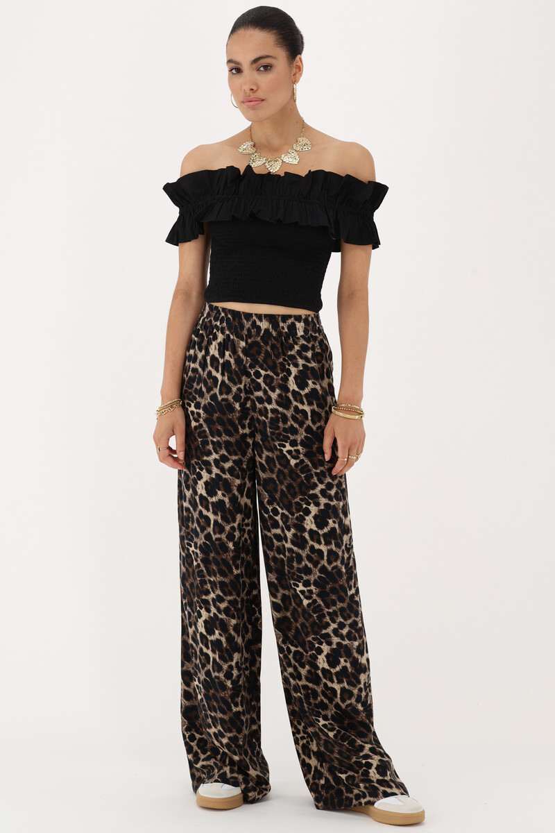 Black smocked top with ruffles | My Jewellery