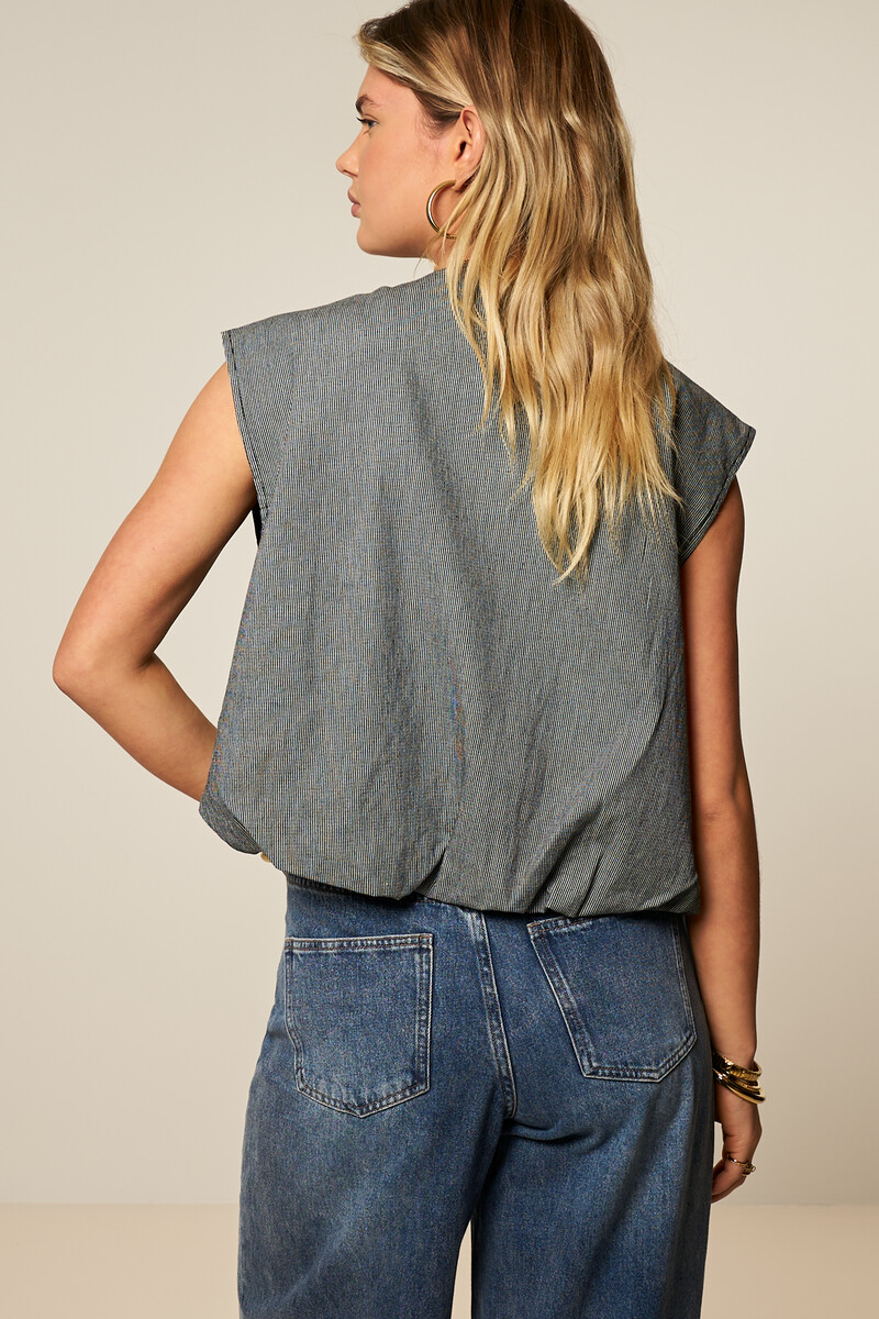 Black striped gilet in balloon look | My Jewellery