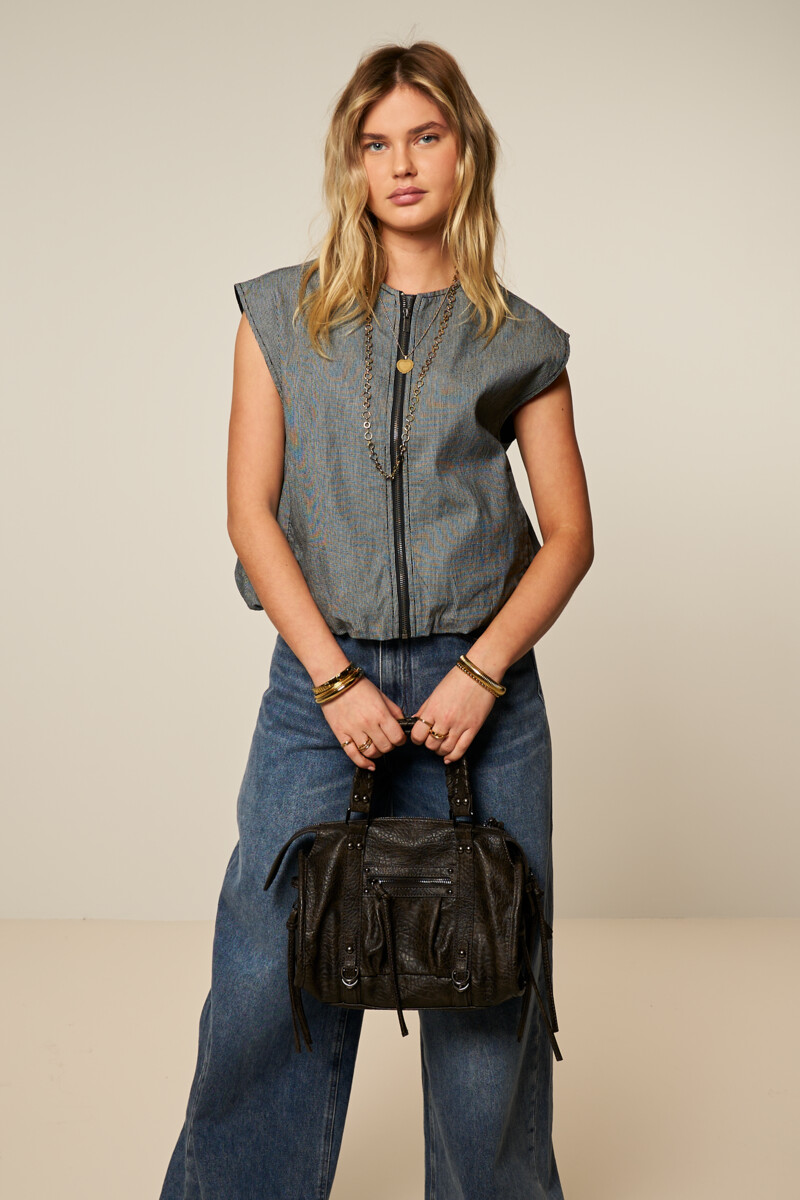 Black striped gilet in balloon look | My Jewellery