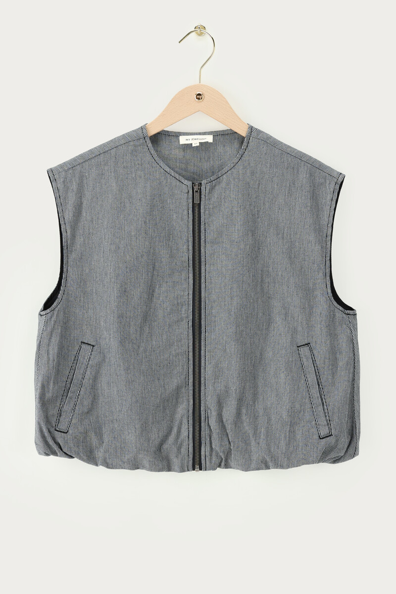 Black striped gilet in balloon look | My Jewellery
