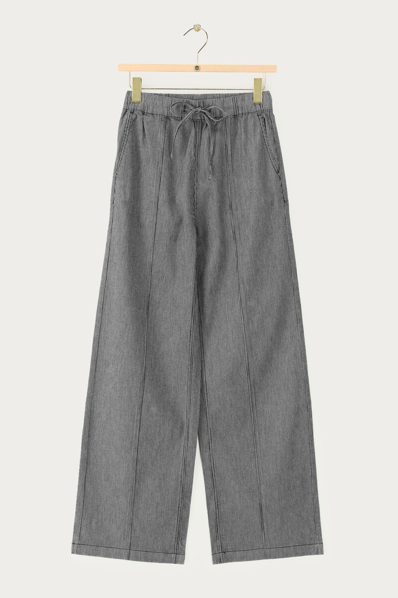 Black striped trousers with pintuck | My Jewellery