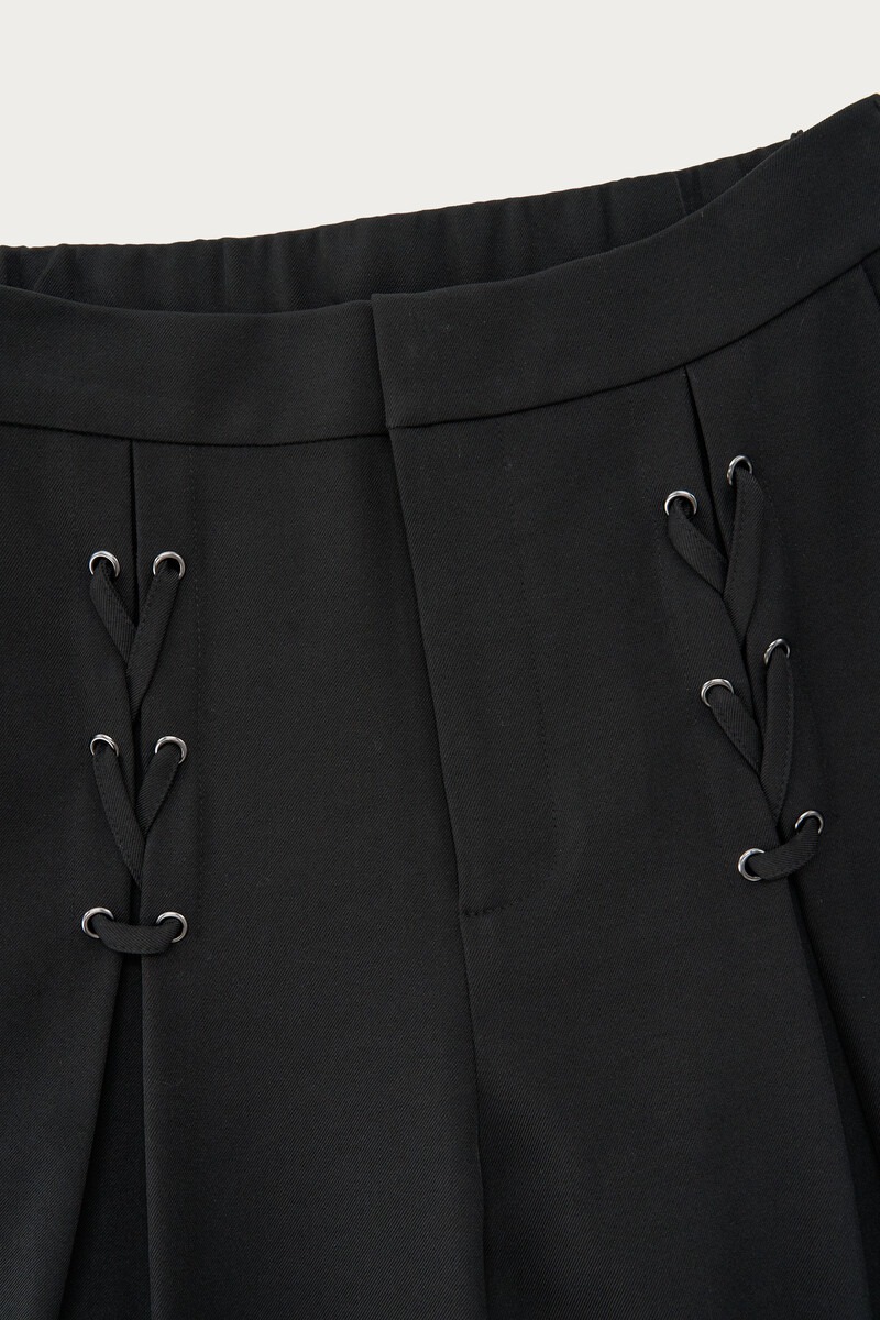 Black Trousers with Lace-Up Details | My Jewellery