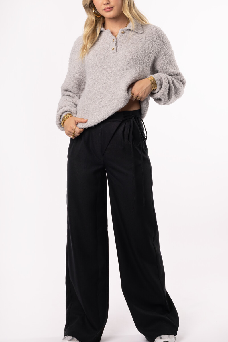 Black trousers with overlap | My Jewellery