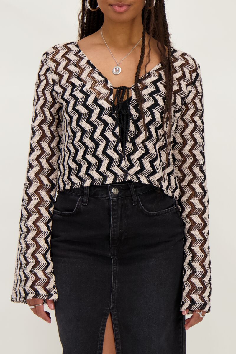Black & white crochet cardigan | My Jewellery