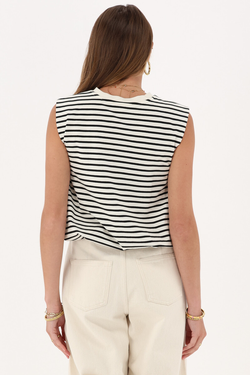 Black and white striped top with balloon shape | My Jewellery