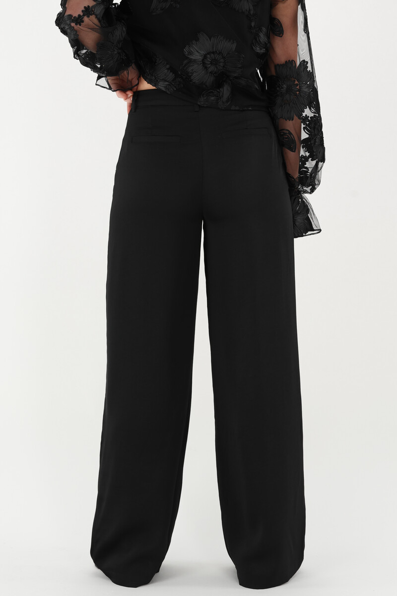 Black wide leg trousers in satin look | My Jewellery