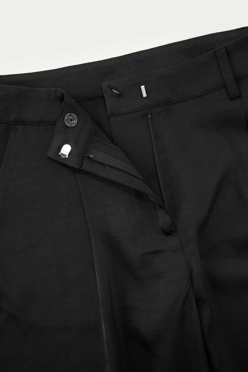 Black wide leg trousers in satin look | My Jewellery