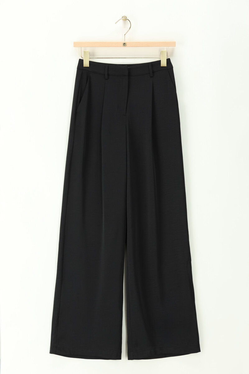 Black wide leg trousers in satin look | My Jewellery