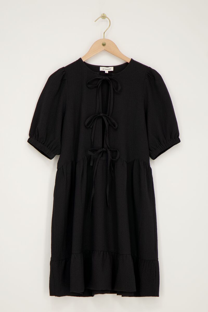 Black wide dress with bows | My Jewellery