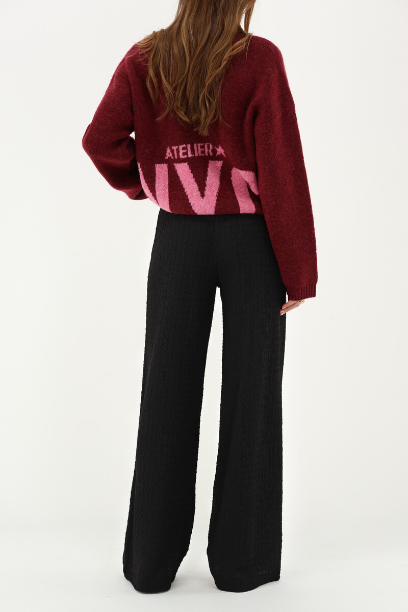 Black wide leg crêpe trousers | My Jewellery