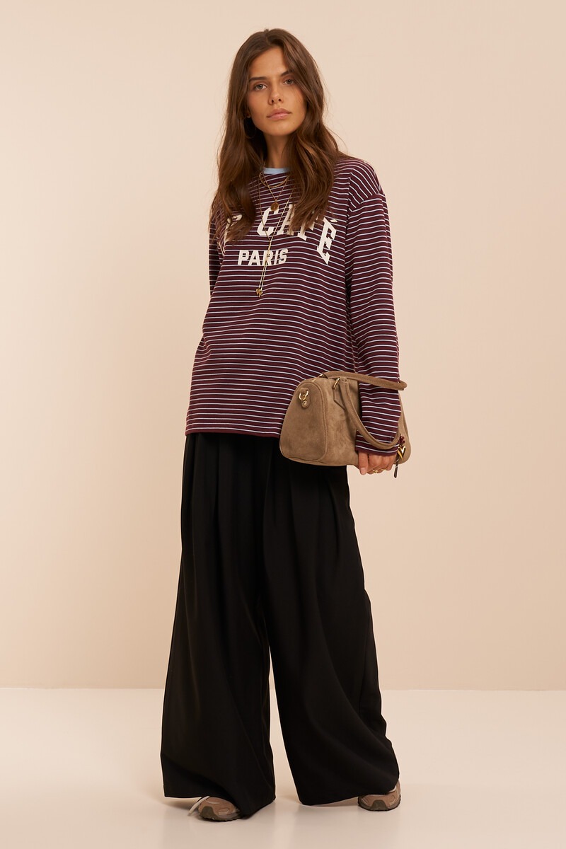 Black wide leg trousers with pleats | My Jewellery