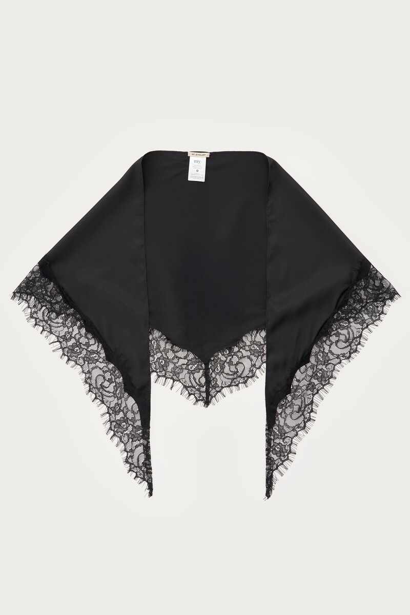 Black wrap scarf in satin look | My Jewellery