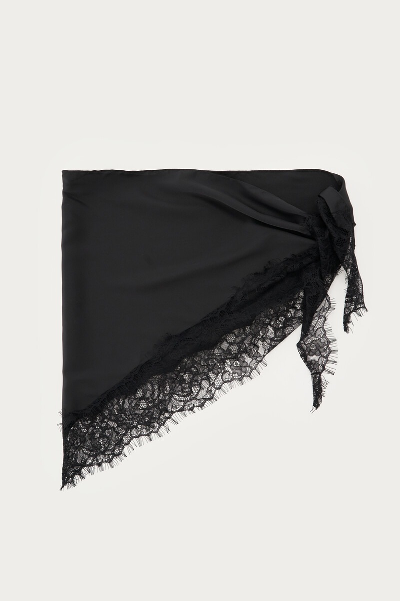 Black wrap scarf in satin look | My Jewellery