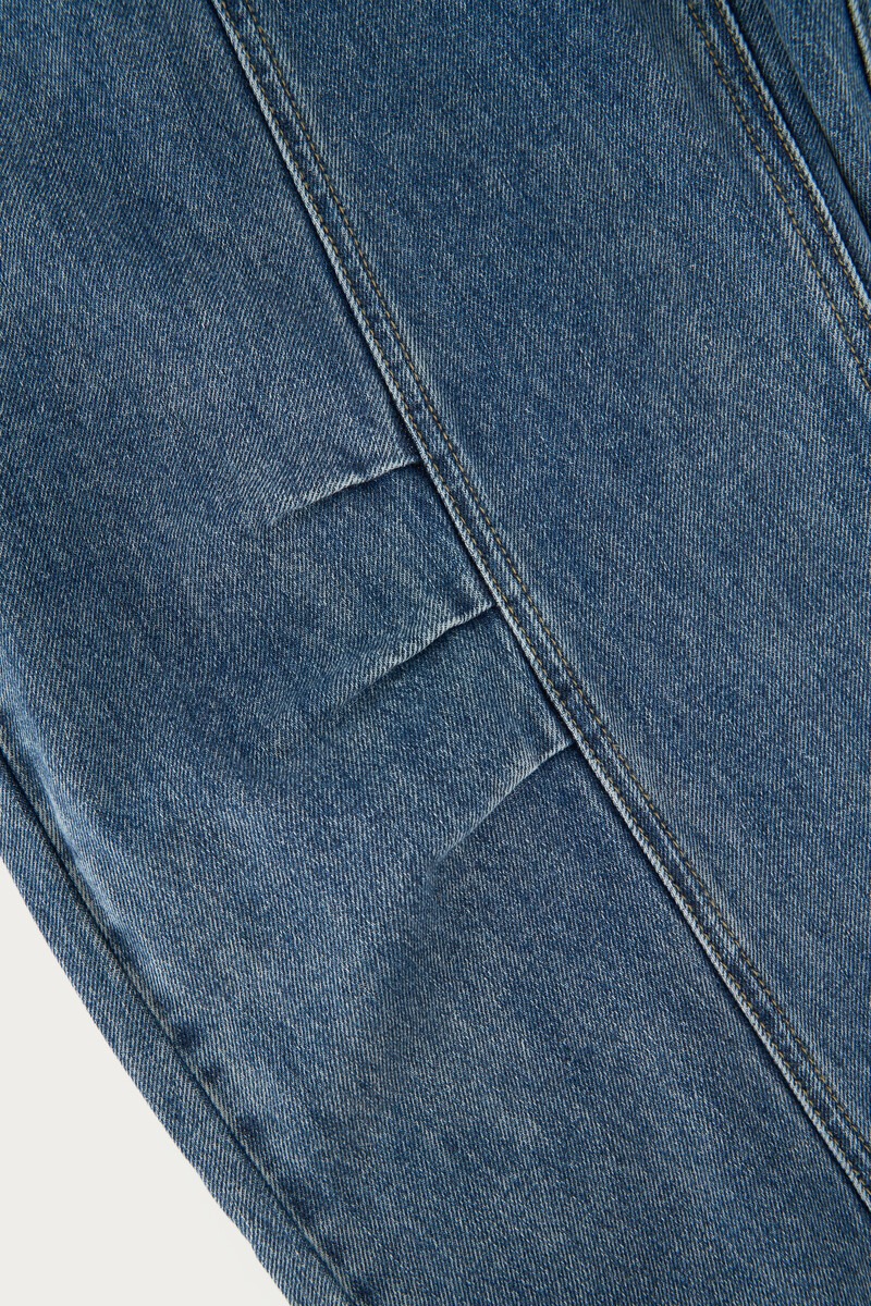 Blue barrel jeans with seams | My Jewellery