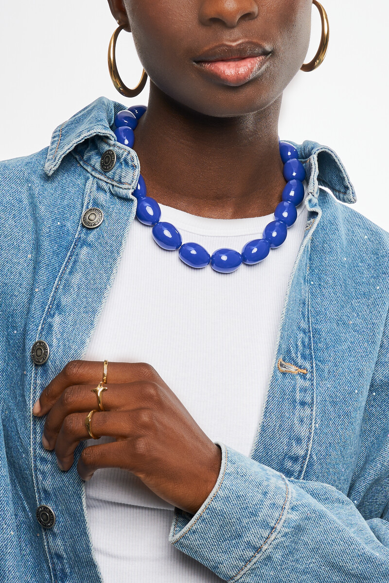 Blue chunky beaded necklace | My Jewellery