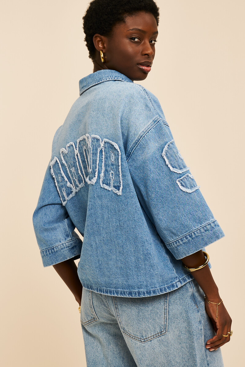 Blue denim blouse "Amour" | My Jewellery