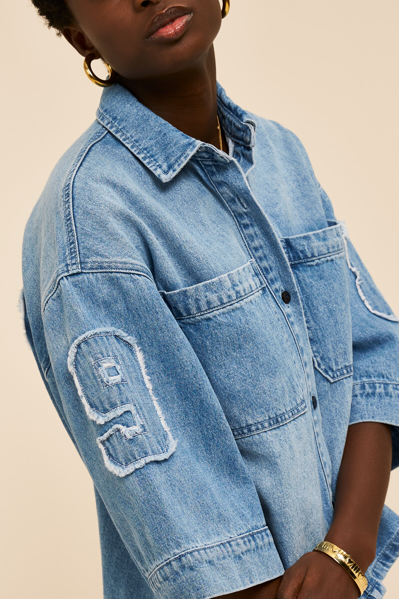 Blue denim blouse "Amour" | My Jewellery