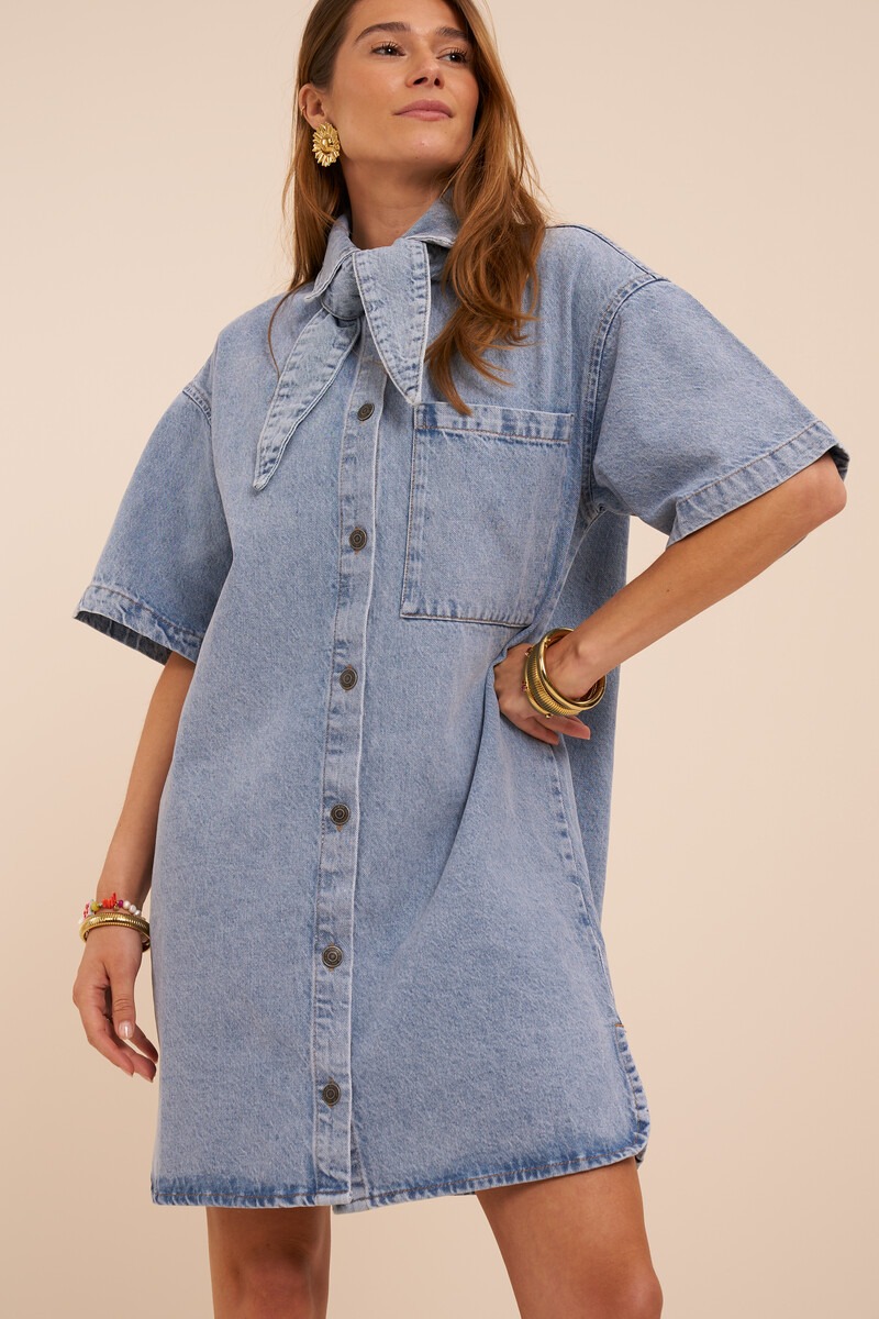 denim shirt dress with scarf Must-Have Item: The Denim Dress Fabulesley