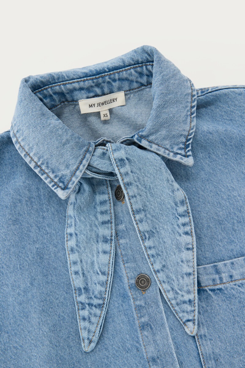 Denim Dress with Bow | My Jewellery