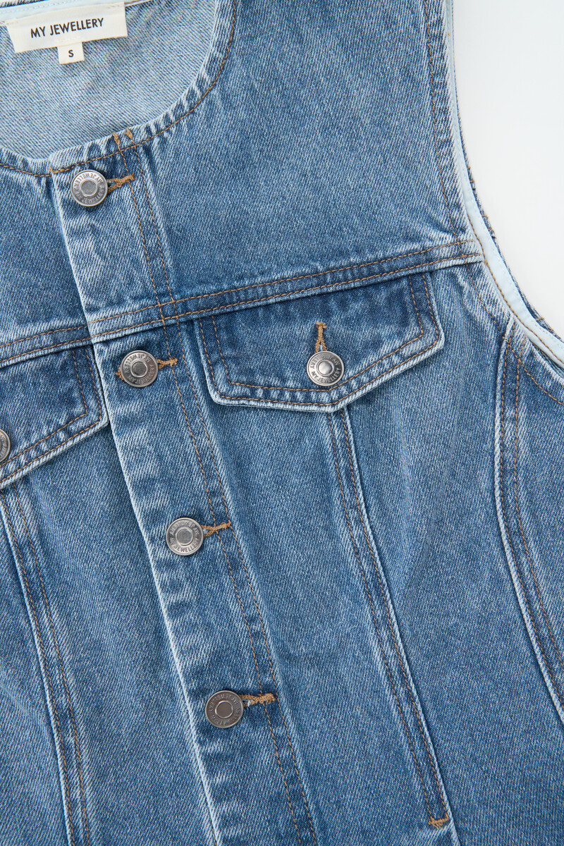 Blue denim peplum top | My Jewellery