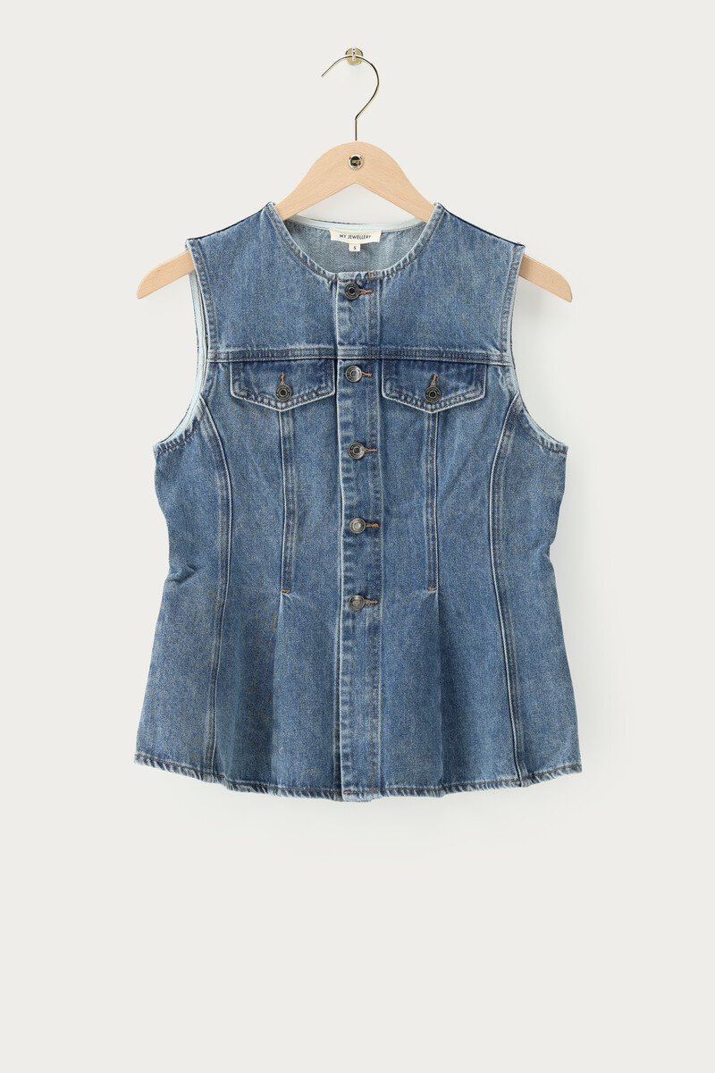 Blue denim peplum top | My Jewellery