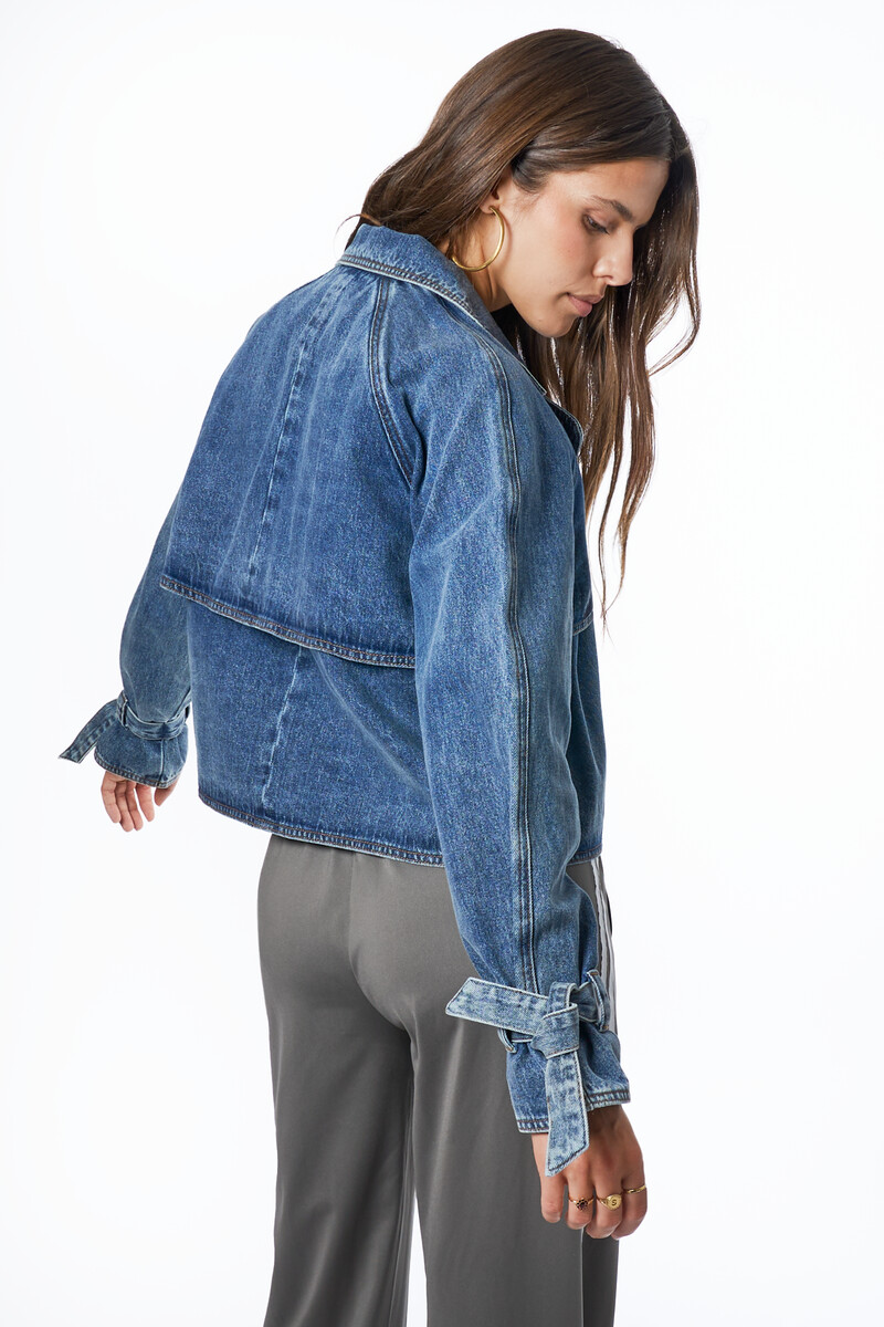 Blue denim short trench coat | My Jewellery