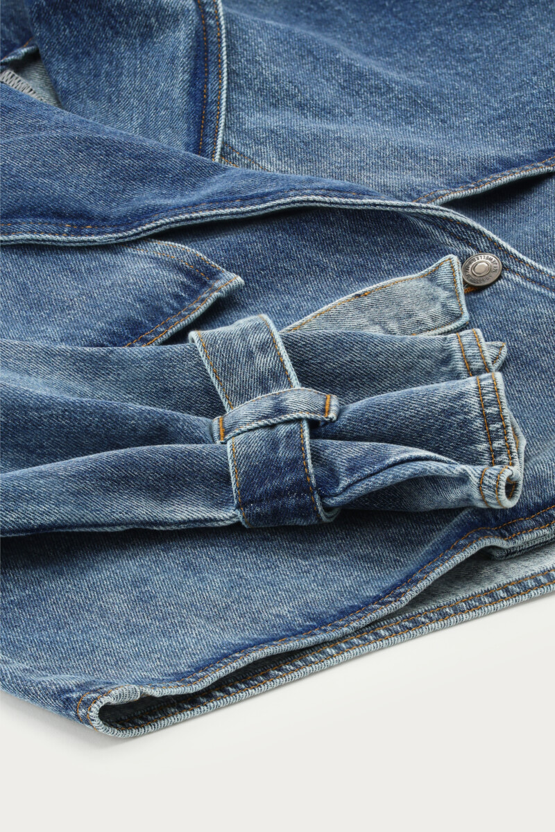 Blue denim short trench coat | My Jewellery