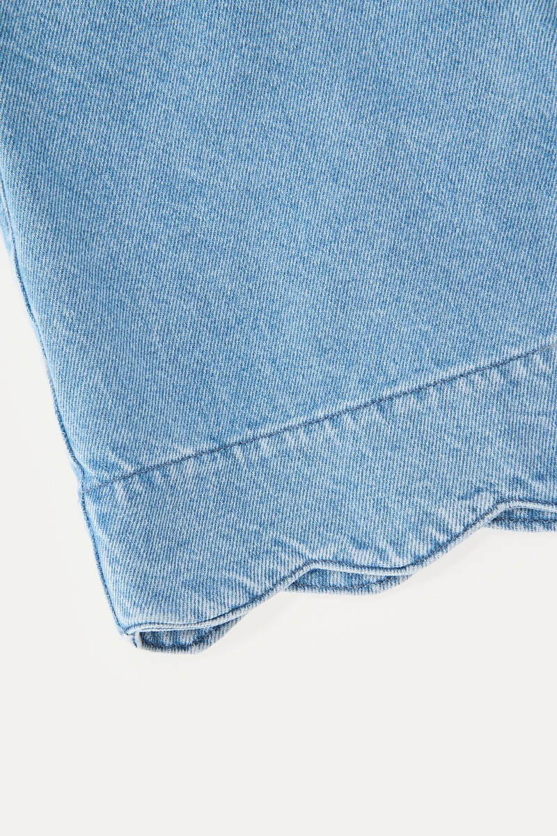 Denim Shorts with Scalloped Edge | My Jewellery