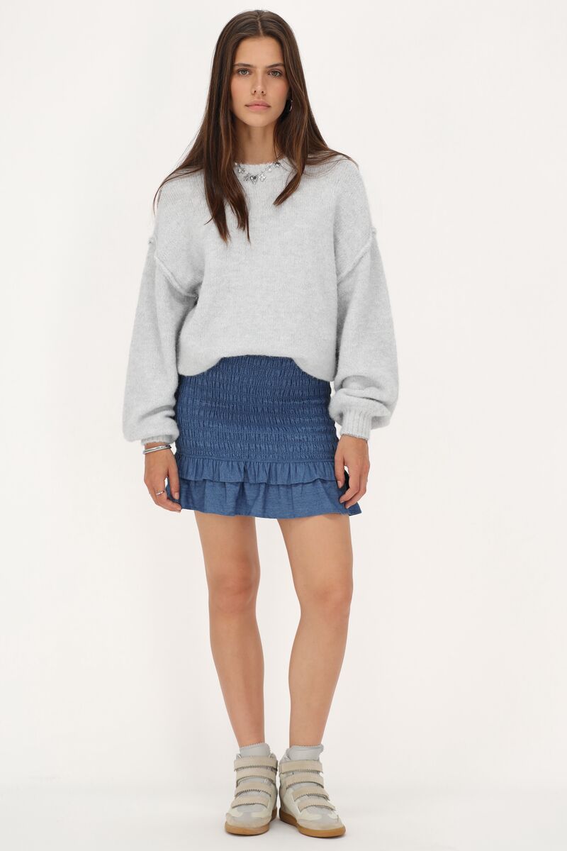 Blue denim skirt with smock | My Jewellery