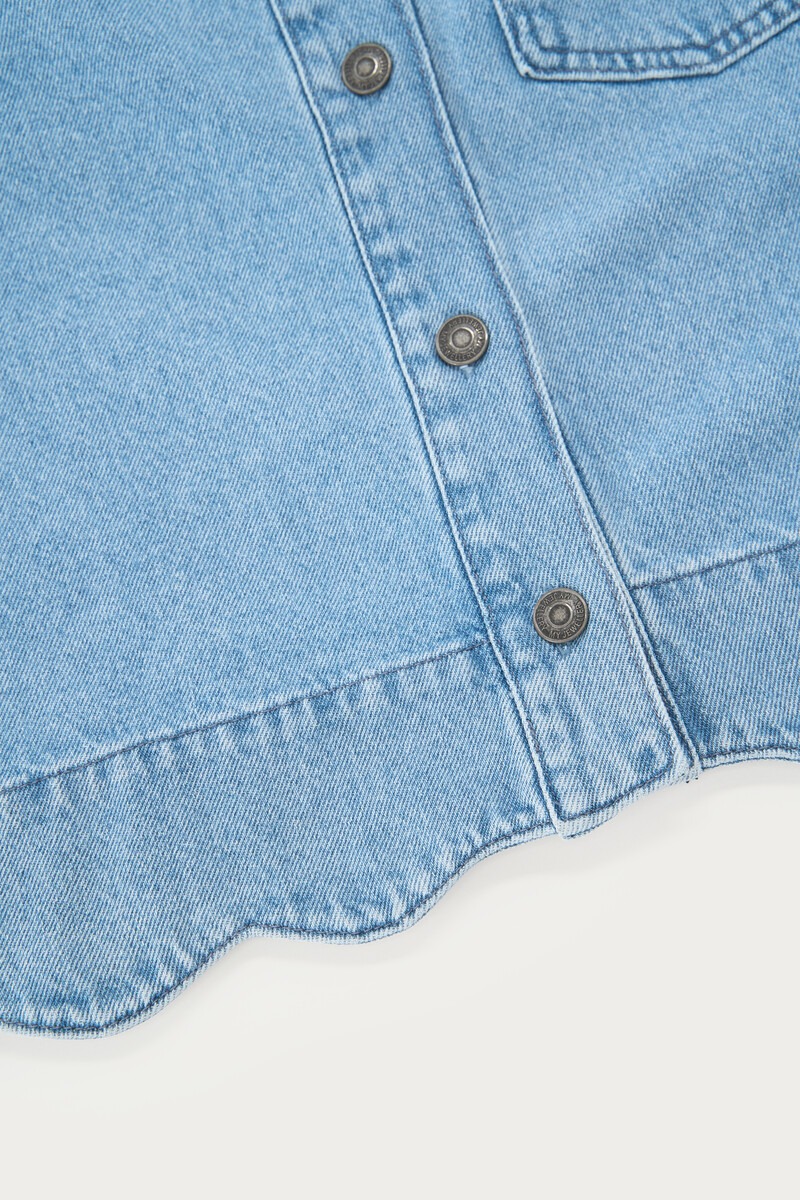 Denim Top with Scalloped Edge | My Jewellery