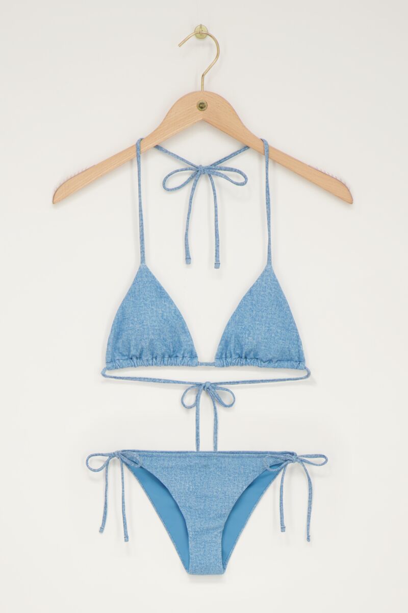 Blue denim triangle bikini set | My Jewellery
