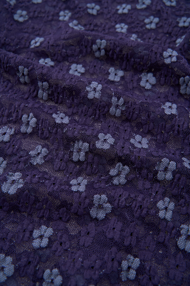 Blue lace top with floral print | My Jewellery