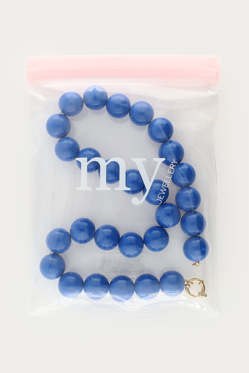 Blue necklace with coarse beads | My Jewellery