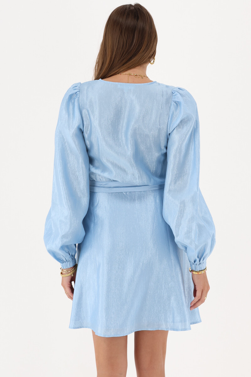 Blue shiny wrap dress | My Jewellery